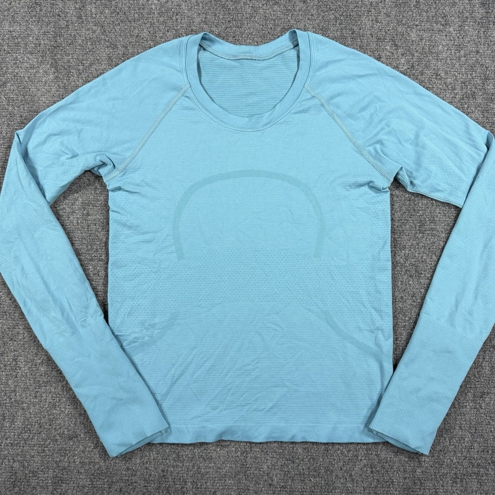 Lululemon Swiftly Tech Long Sleeve Womens 6 Blue Active Thumbholes